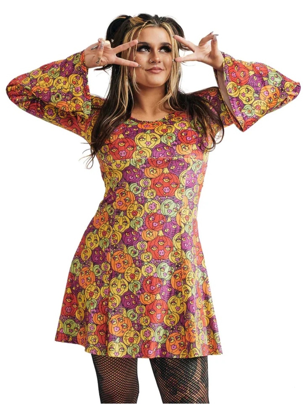 Sourpuss Pumpkin Patch Velvet Belle Dress NWOT